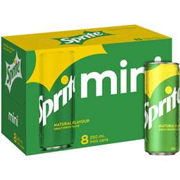 Sprite Mini Cans 250ml X8 Pack | Woolworths