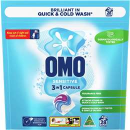 Omo Sensitive 3 In 1 Capsule 28 Pack | Woolworths