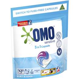 Omo Sensitive 3 In 1 Capsule 28 Pack | Woolworths