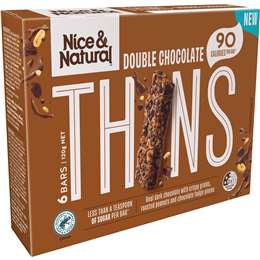 Nice & Natural Thins Double Chocolate Bars 6 Pack