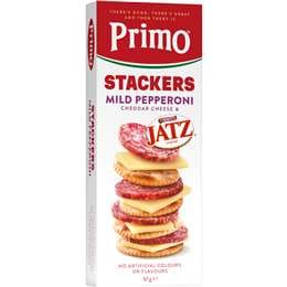 Primo Stackers Mild Pepperoni Cheese & Jatz Crackers