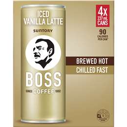 Suntory Boss Coffee Iced Vanilla Latte Cans