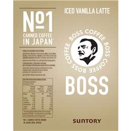 Suntory Boss Coffee Iced Vanilla Latte Cans