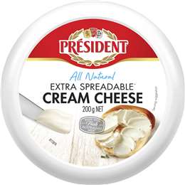 President All Natural Extra Spreadable Cream Cheese 200g | Woolworths