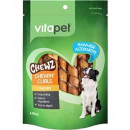 Vita Pet Chewz Chewin' Curls Dog Treats Chicken
