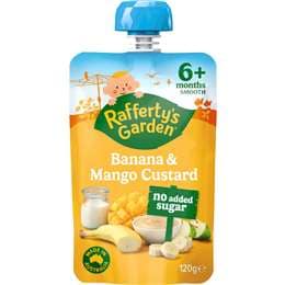 Rafferty's Garden Banana & Mango Custard Baby Food Pouch Dessert 6+ Months