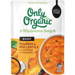 Only Organic Boost Soup Pumpkin Red Lentils Coconut & Turmeric