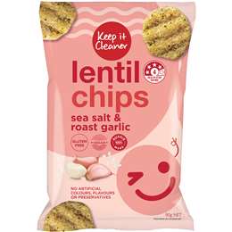 Keep It Cleaner Lentil Chips Sea Salt Roast Garlic Vegan 90g