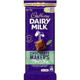 Cadbury Dairy Milk Chocolate Makers Mint Chip Chocolate Block 170g