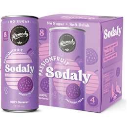 Remedy Passionfruit Sodaly Prebiotic Soda No Sugar Cans