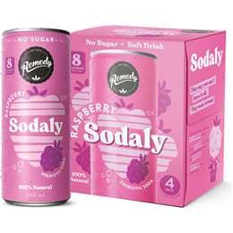 Remedy Raspberry Sodaly Prebiotic Soda No Sugar Cans