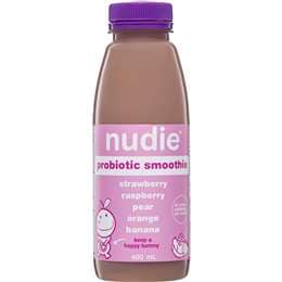Nudie Probiotic Smoothie Strawberry Raspberry Pear Orange Banana