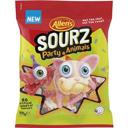 Allen's Sourz Party Animals Lollies 170g