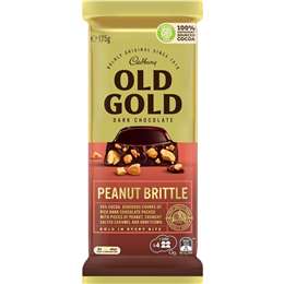 Cadbury Old Gold Peanut Brittle Dark Chocolate Block 175g