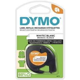 Dymo Letratag White Iron On Tape Label Refill each