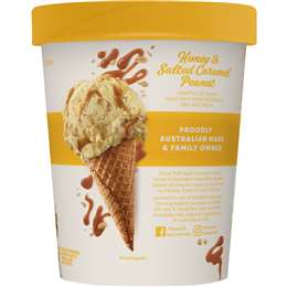Bulla Murray St Ice Creamery Honey & Salted Caramel Peanut Icecream