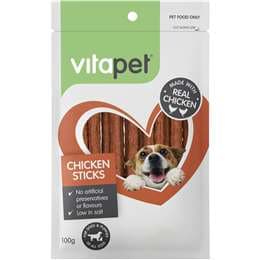 Vita Pet Jerhigh Real Chicken Sticks Dog Treats 100g