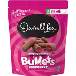 Darrell Lea Milk Chocolate Raspberry Bullets Share Bag 226g