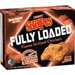 Arnott's Shapes Fully Loaded Flame Grilled Chicken Crackers 130g