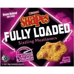 Arnott's Shapes Fully Loaded Sizzling Meatlovers Cracker Biscuits