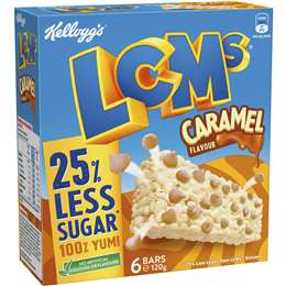 Kellogg's Lcms 25% Less Sugar Caramel Snack Bars 6 Pack