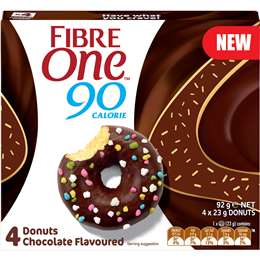 Fibre One 90 Calorie Chocolate Donut Flavoured 4 Pack