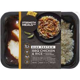 Strength Meals Co Bbq Chicken & Rice With Roasted Vegetables 350g ...