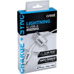 Crest Lightning to USB 1.2m Flat Cable each