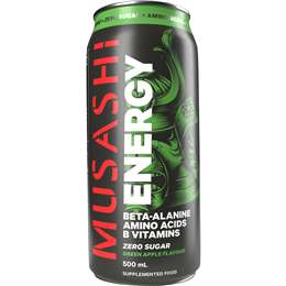 Musashi Energy Drink Zero Sugar Green Apple 500ml