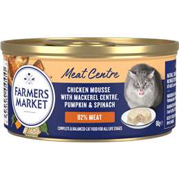 Farmers Market Grain Free Adult Wet Cat Food Chicken Mousse With Mackerel