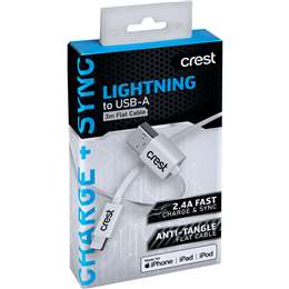 Crest Lightning To Usb-a 3m Flat Cable