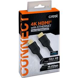 Crest 4k Hdmi With Ethernet 1.5m High Speed Cable