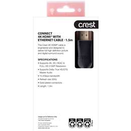 Crest 4k Hdmi With Ethernet 1.5m High Speed Cable