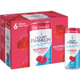 Mount Franklin Lightly Sparkling Water Raspberry Cans