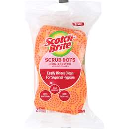 Scotch-brite Scrub Dots Non Scratch Scrub Sponges 2 Pack