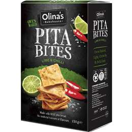 Olina's Bakehouse Pita Bites Lime & Chilli 130g