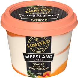 Gippsland Yogurt Twist Peach Vanilla 720g | Woolworths