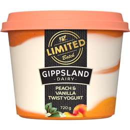 Gippsland Yogurt Twist Peach Vanilla 720g | Woolworths