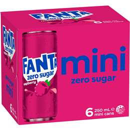 Fanta Raspberry Zero Sugar Soft Drink Mini Cans