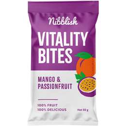 Nibblish Vitality Bites Mango & Passionfruit 50g