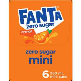 Fanta Orange Zero Sugar Soft Drink Mini Cans