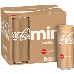 Coca - Cola Vanilla  Soft Drink Mini Cans Mini Cans