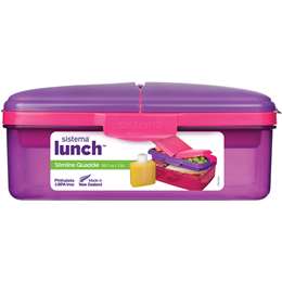 Sistema Slimline Plasticware Quaddie Lunch Box