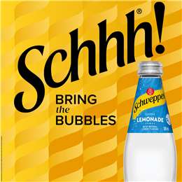 Schweppes Lemonade Soft Drink Bottle Glass Multipack