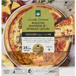 Woolworths Roasted Pumpkin & Spinach Quiche