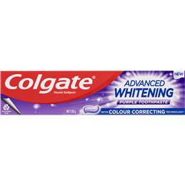 Colgate Whitening Toothpaste Advanced Whitening Purple 120g | Woolworths