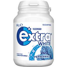 Extra White Peppermint Sugar Free Chewing Gum Bottle 64g | Woolworths