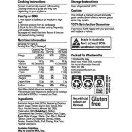 Woolworths Angus Beef & Caramelised Onion Sausages