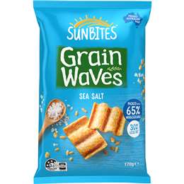 Sunbites Grain Waves Sea Salt Wholegrain Chips Share Pack 170g