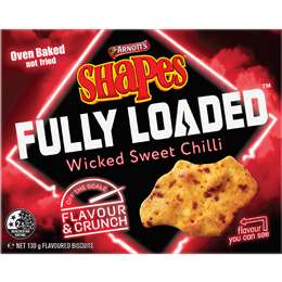 Arnott's Shapes Fully Loaded Wicked Sweet Chilli Cracker Biscuits